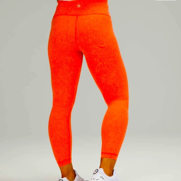 Lululemon orange wonder under HR1/2 Tight Size 6 - Picture 1 of 4